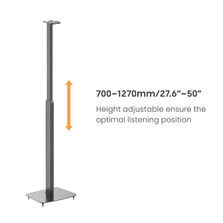 Wholesale OEM ODM Height Adjustable Freestanding Speaker Floor Stand with Cable Management for Sonos Era 300