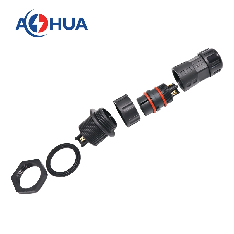 Aohua 8pin Power Signal Electrical Plug M20 Male Pin Panel Connector Wire Connection Solder Wire Way LED Junction Box Panel Receptacle