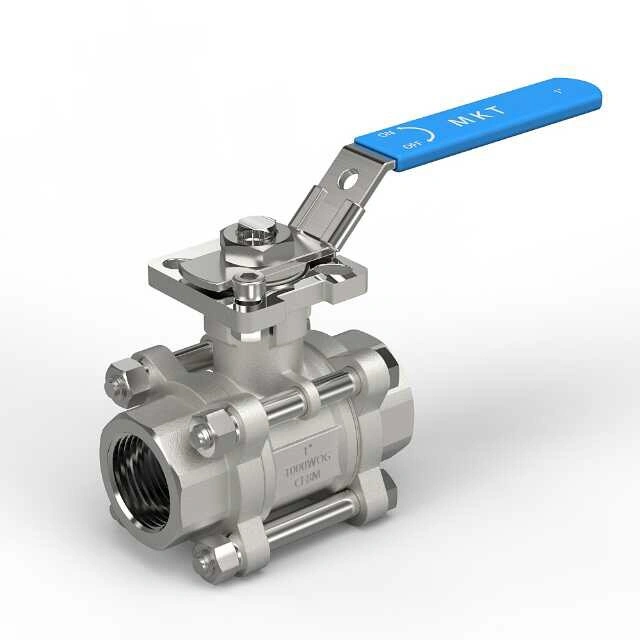 Rst ISO5211 Pad 3PC Floating Threaded Ball Valve 1000wog Hand Operate