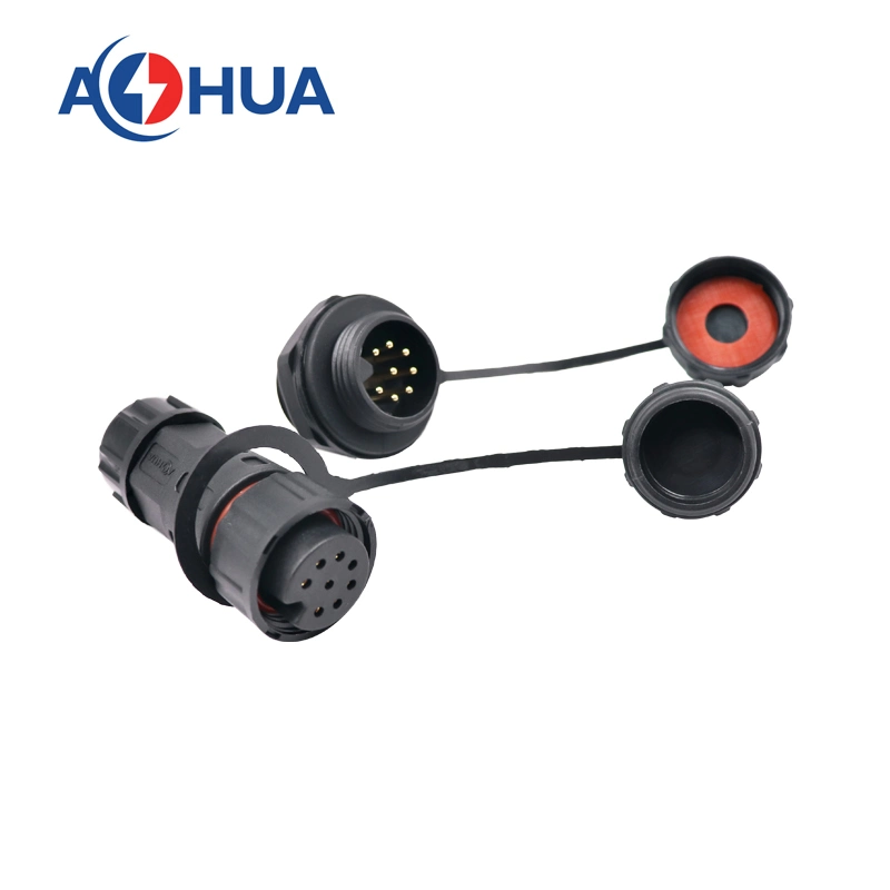 Aohua 8pin Power Signal Electrical Plug M20 Male Pin Panel Connector Wire Connection Solder Wire Way LED Junction Box Panel Receptacle