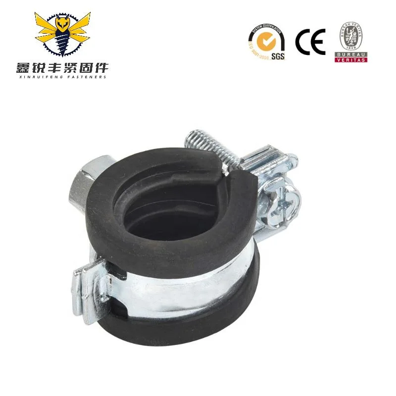 Galvanized Metal Conduit Stainless Steel Pipe Clips Plastic EPDM Rubber Lined R Hose Clamp Hanging Clamp with Rubber P-Clip