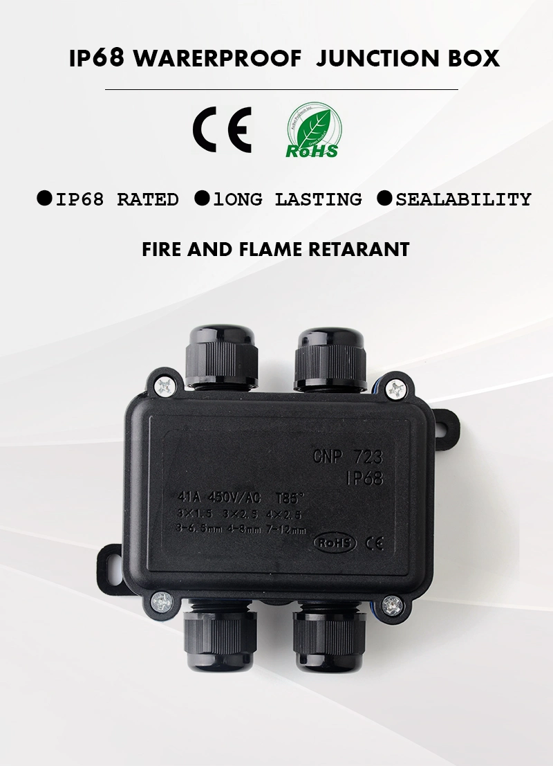 1 in 3 out IP68 Waterproof Junction Box for Wire Connection