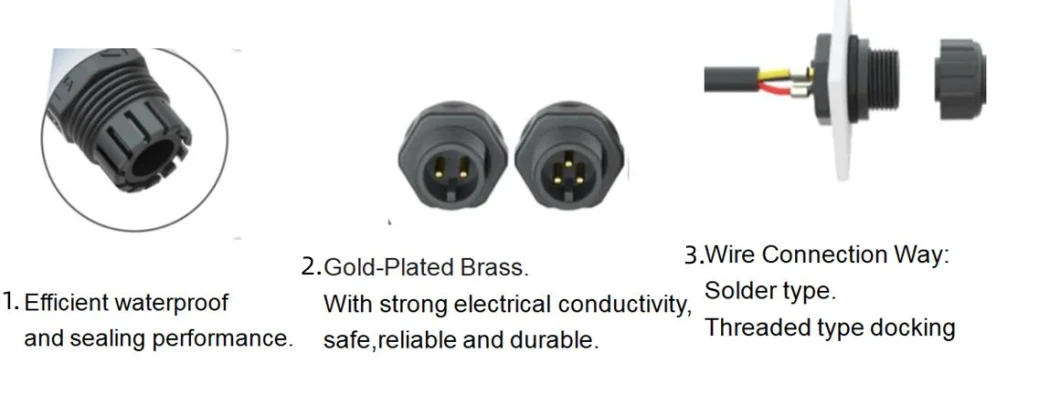 Aohua 8pin Power Signal Electrical Plug M20 Male Pin Panel Connector Wire Connection Solder Wire Way LED Junction Box Panel Receptacle