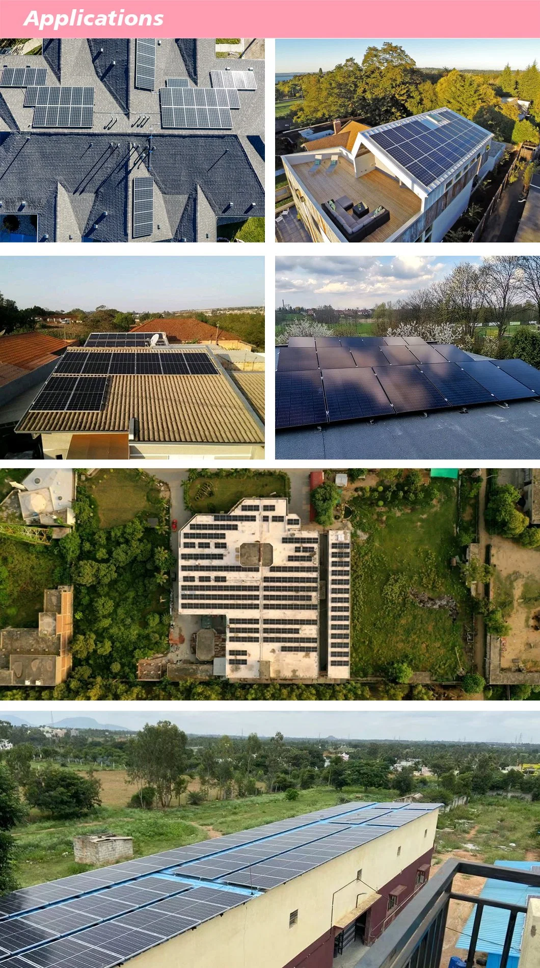 380W-430W 430W 420W 410W Solar Photovoltaic Panels Full Black Shingled Solar Panel