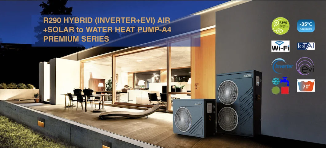 2.5~12.5kw R290 Hybrid (INVERTER+EVI) Air +Solar to Water Heat Pump-A4 Premium-10