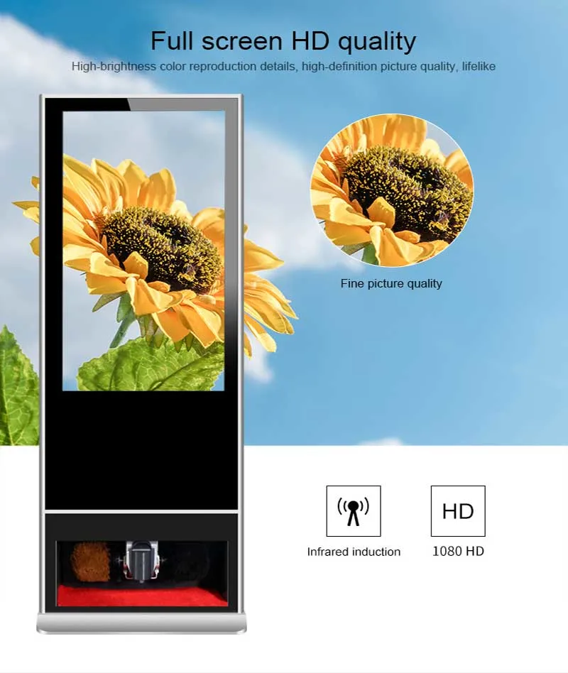 Floor Stand Digital Signage with Automatic Shoe Shine Machine