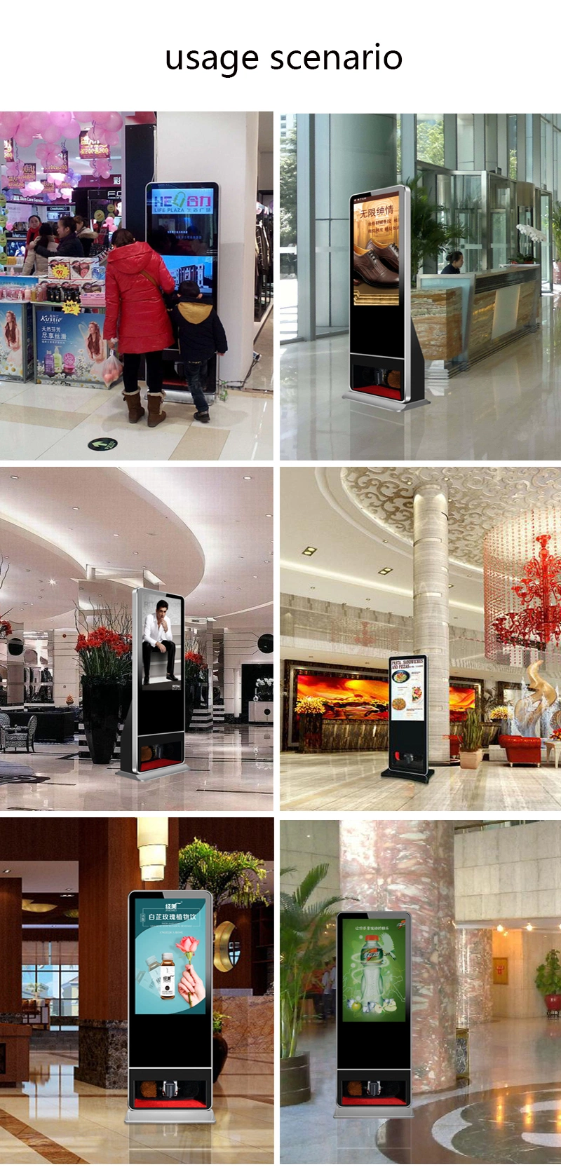 Floor Stand Digital Signage with Automatic Shoe Shine Machine