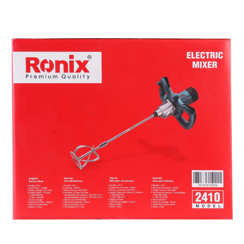 Ronix 2410 Double Speed Electric Mixer 1300W High Power Industrial Hand-Held Steering Wheel Electric Mixer Liquid Agitator Blender