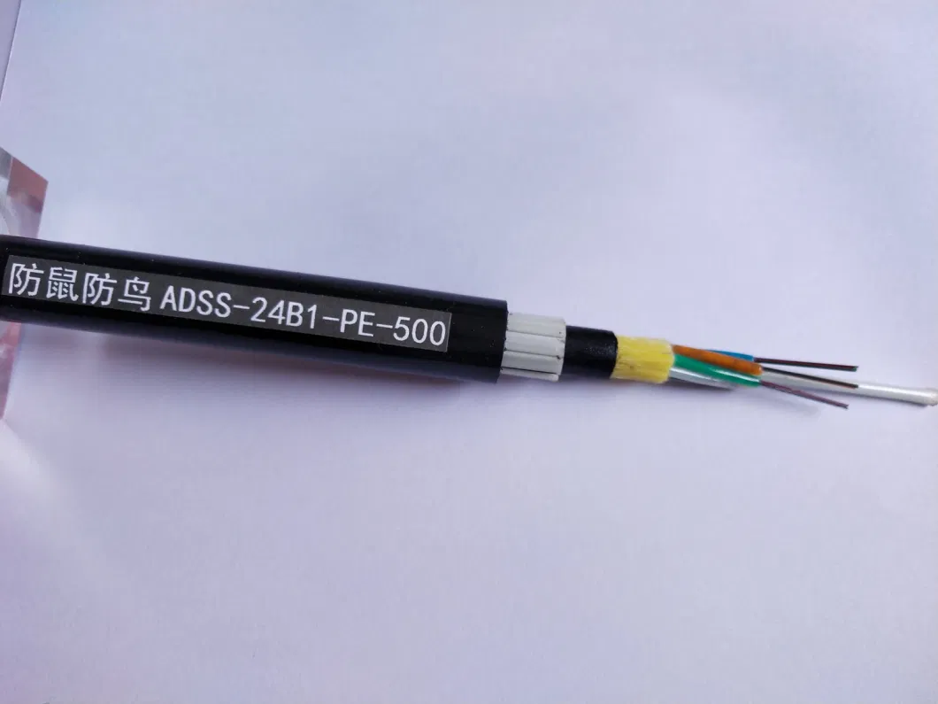 12 24 48 Core FRP Armored Rat-Proof Bird-Proof ADSS Optic Fiber Cable