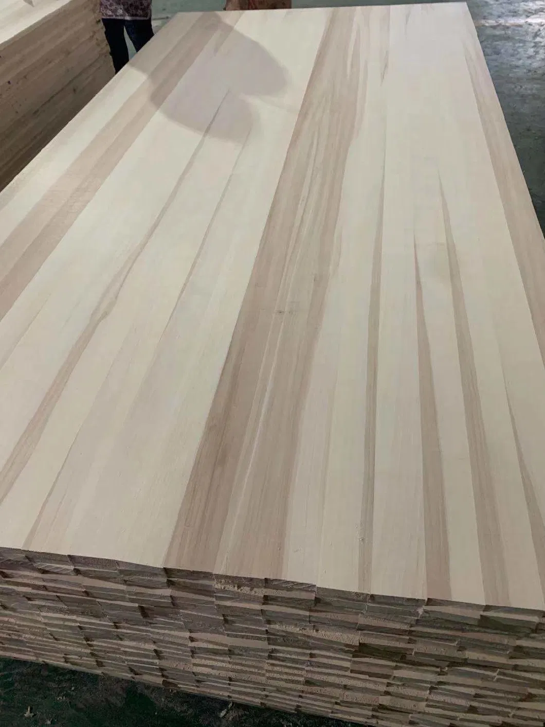 Straight Finger-Jointed Natural Pattern Paulownia/Poplar/Pine Solid Boards for Furniture