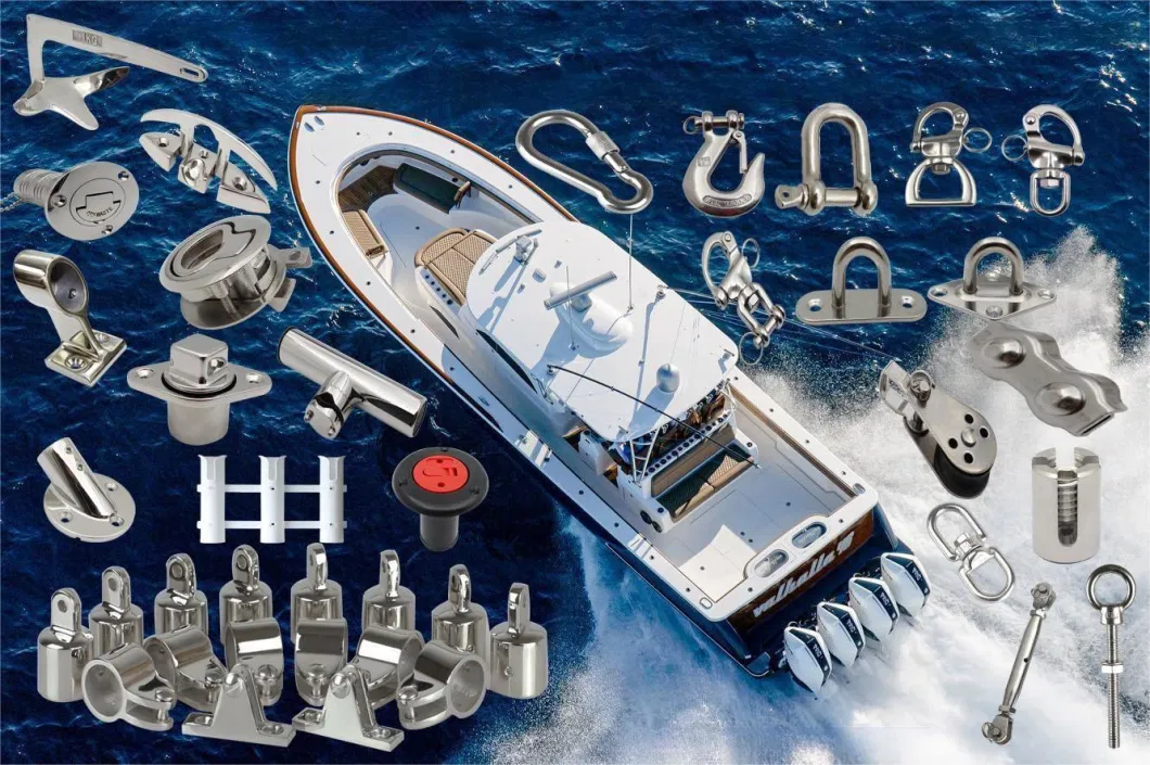 Stainless Steel Boat Accessories Welding Rectangular Base 45 Degree Marine Hardware Cable Hand Rail Fitting