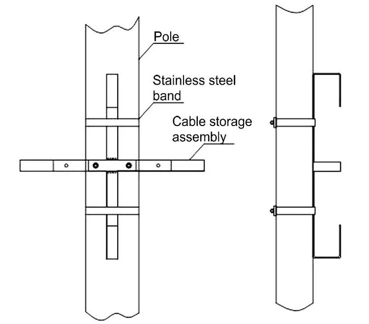 Hardware Fittings Pole Galvanized Steel Cable Storage Assembly / Loop Holder