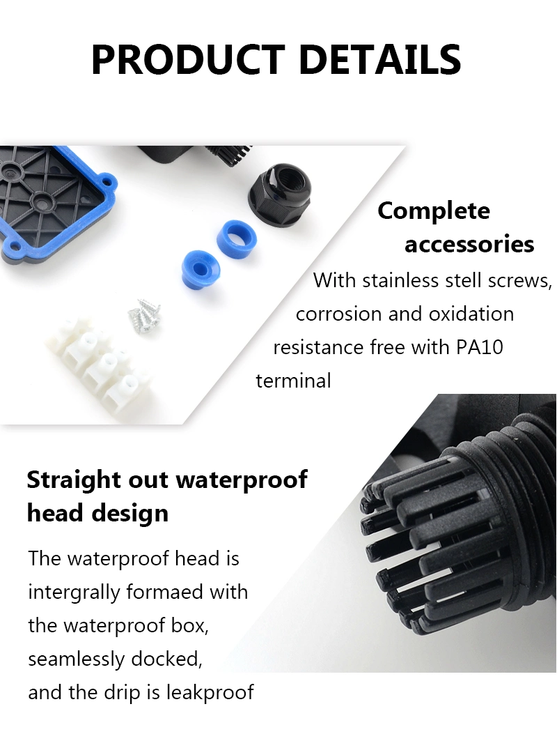1 in 3 out IP68 Waterproof Junction Box for Wire Connection