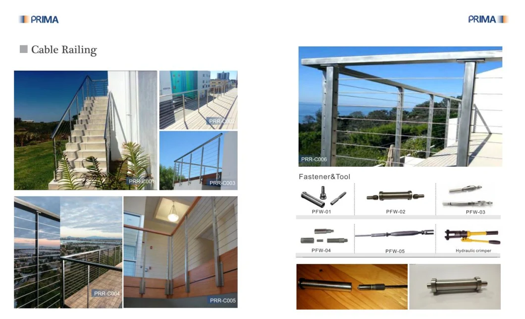 High Quality Fence Exterior Railing Cable Railing Hardware Stainless Steel Railings