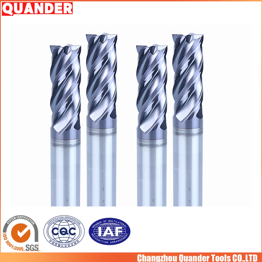Quander Tools Tile Milling Bit China Inserted End Mill Cutter Supplier 15 Degree End Mill High-Quality End Mill for Stainless Steel