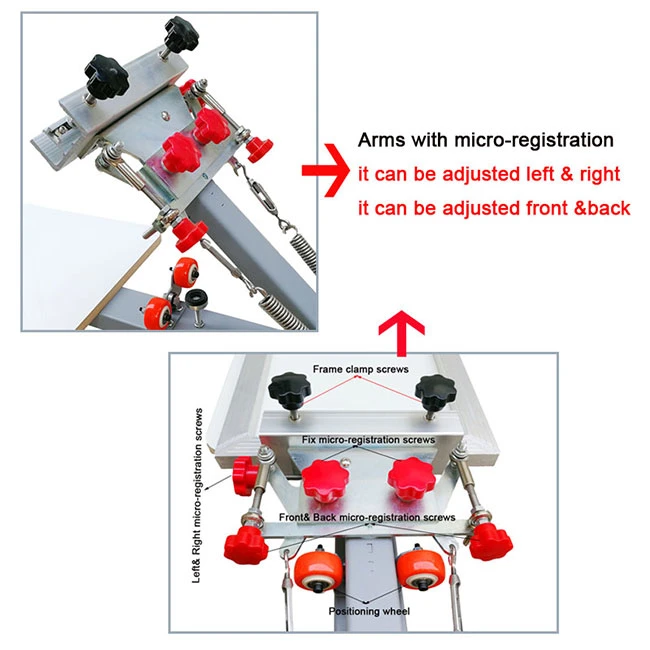 4 Color 4 Station Silk Screen Printing Press Machine with Micro Registration