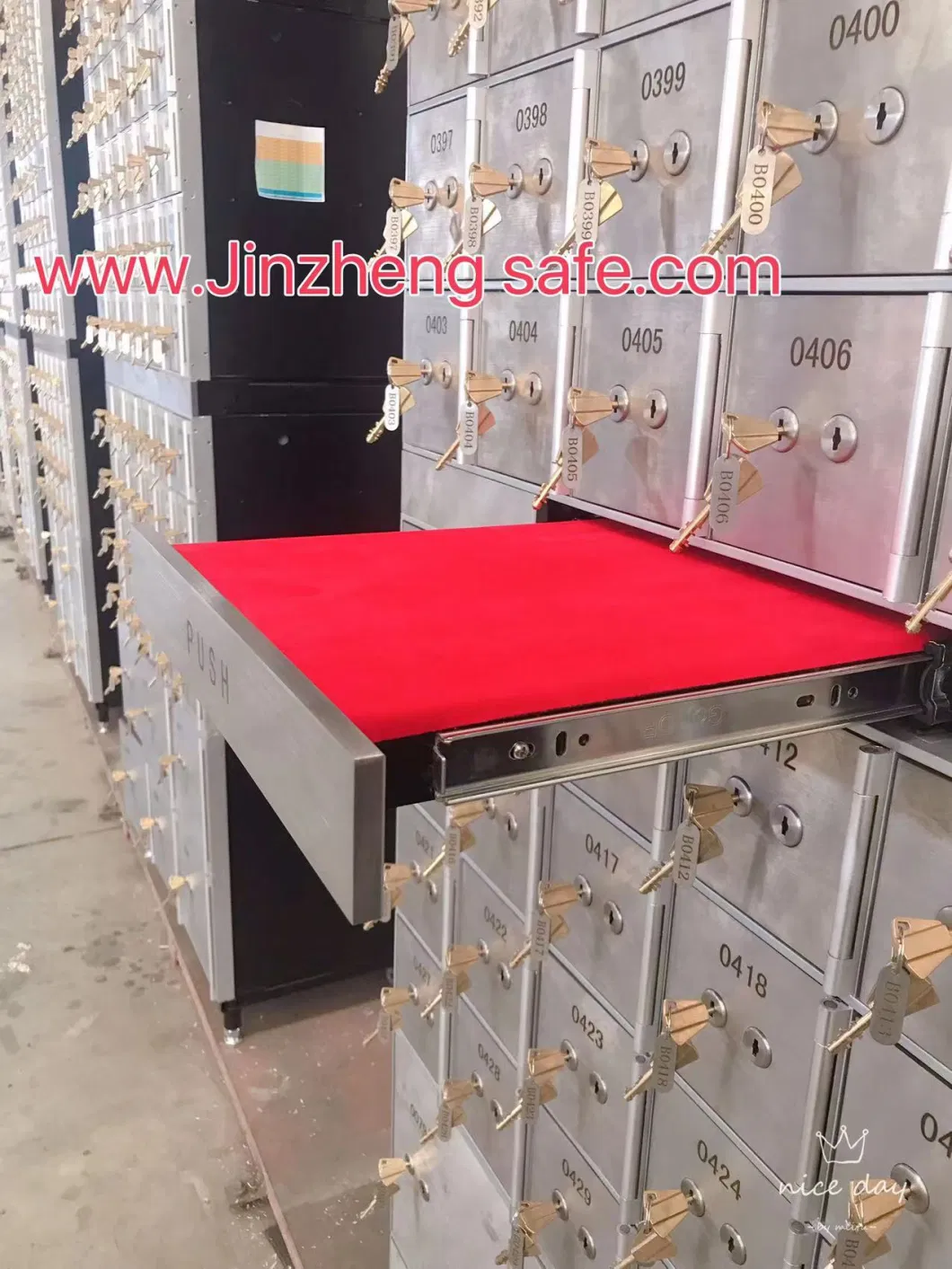 Stainless Steel Safe Deposit Box for Bank External Hinge Safe Deposit Locker Kz-6