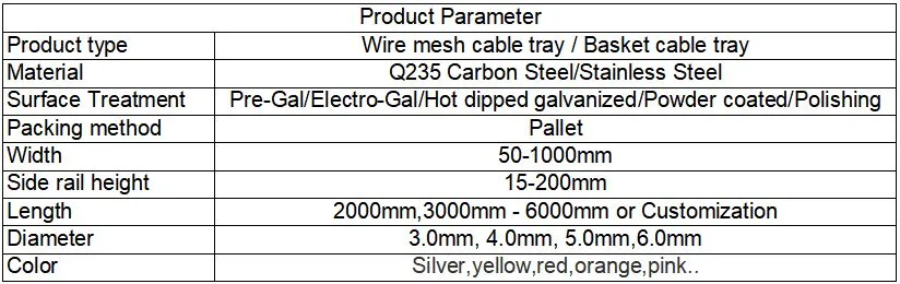 Flexible Stainless Steel Metal Wire Mesh Cable Tray Ladder Types Perforated Cable Tray Trunking Trough Rack System