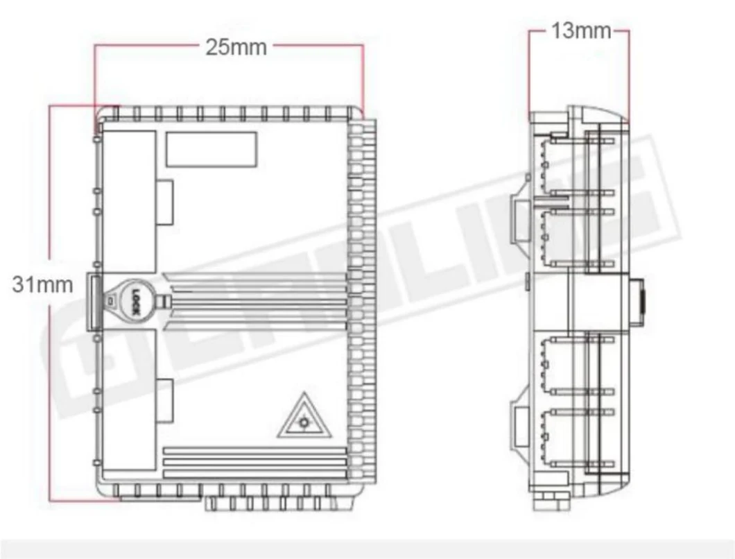 Gcabling Fdb Core IP65 Fiber Optical Termination 16c Outdoor Indoor Optic Access Terminal Splice Splitter Connection FTTH Distribution Box