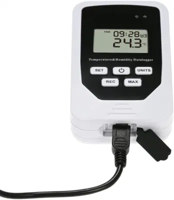 Sensor de monitor LCD temperatura Termómetro humedad con cable USB Diseño digital de sobremesa y pared para colgar al aire libre y para interiores Bl12913