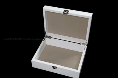 Bellamente diseñado la caja de regalo de madera, Embalaje, Keepsake Box y caja de almacenamiento, pintado de blanco