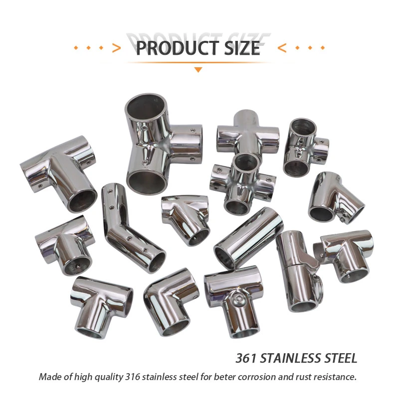 Boat Handrail Fitting Stainless Steel 316 Folding Swivel Coupling Tube Joint Connector