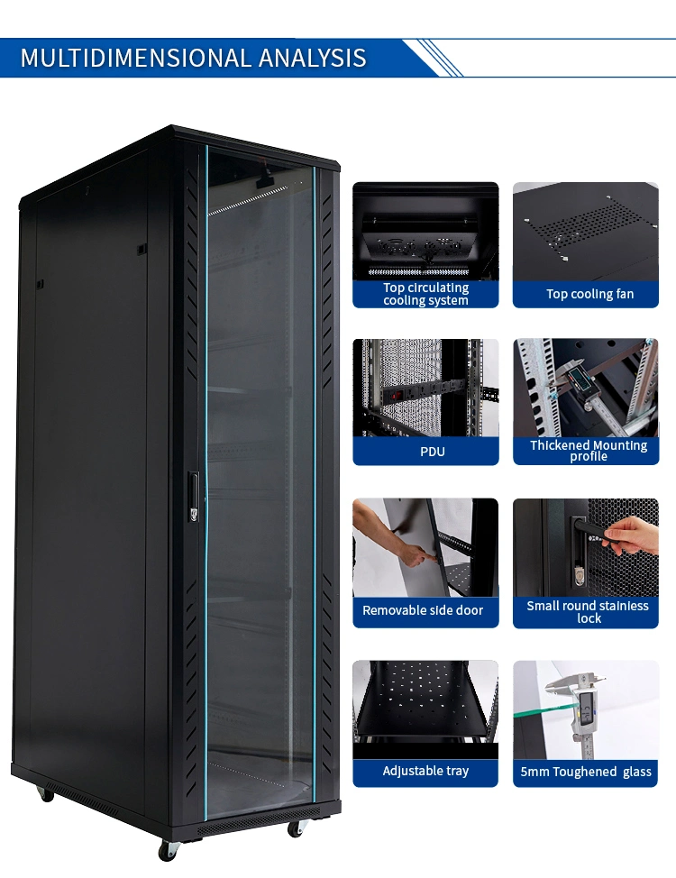 42u 800X1000 Rack Floor Standing Server Cabinet Ethernet Cable Telecommunication Equipment Cabinet Data Center