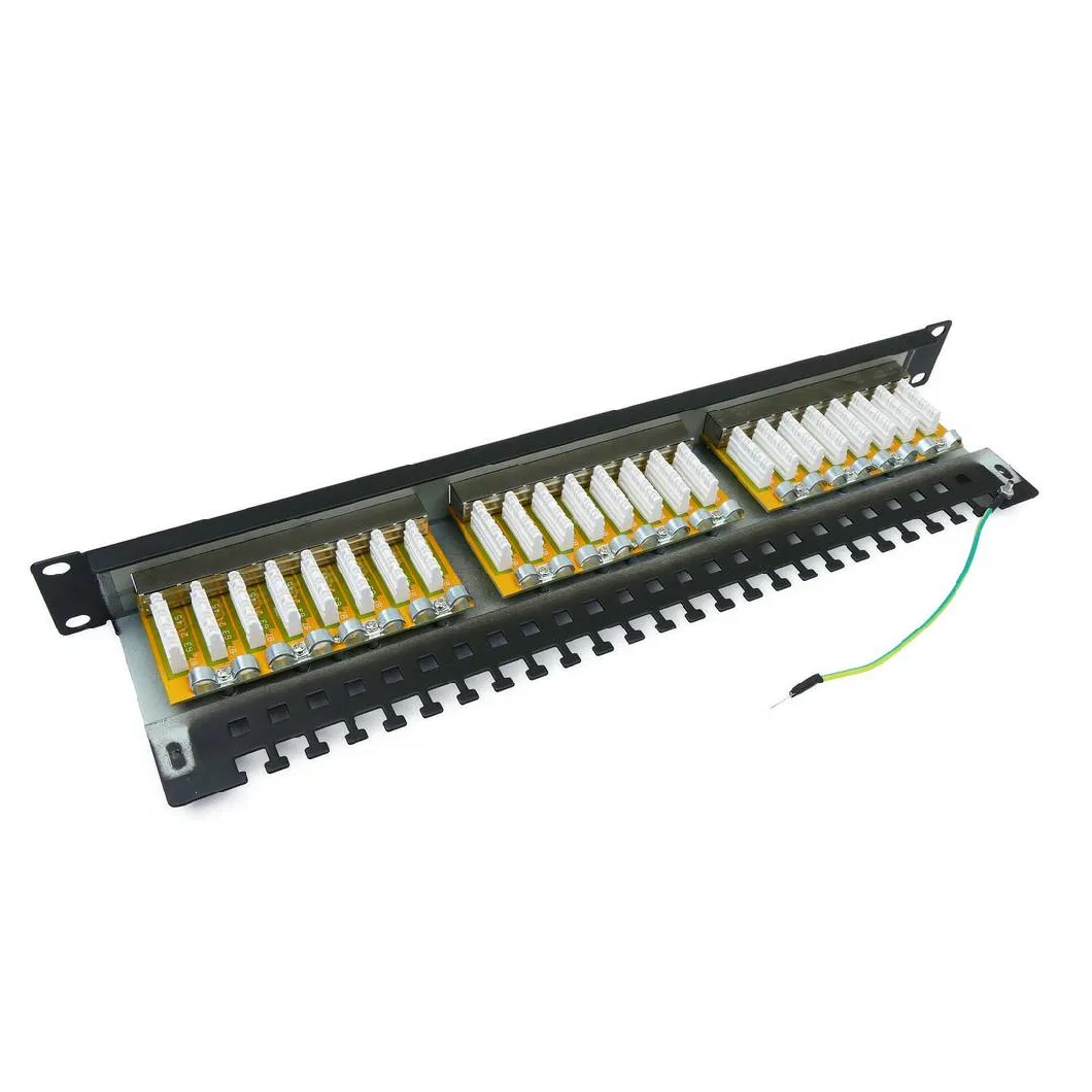 Patch Panel Rack 24 RJ45 Cat6 FTP 1U Black