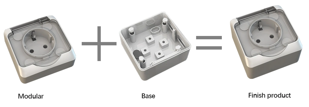 IP54 Series EU Standard Open Weatherproof Schuko Socket with CE Certification Waterproof European Germany Power Switch Outlet Socket