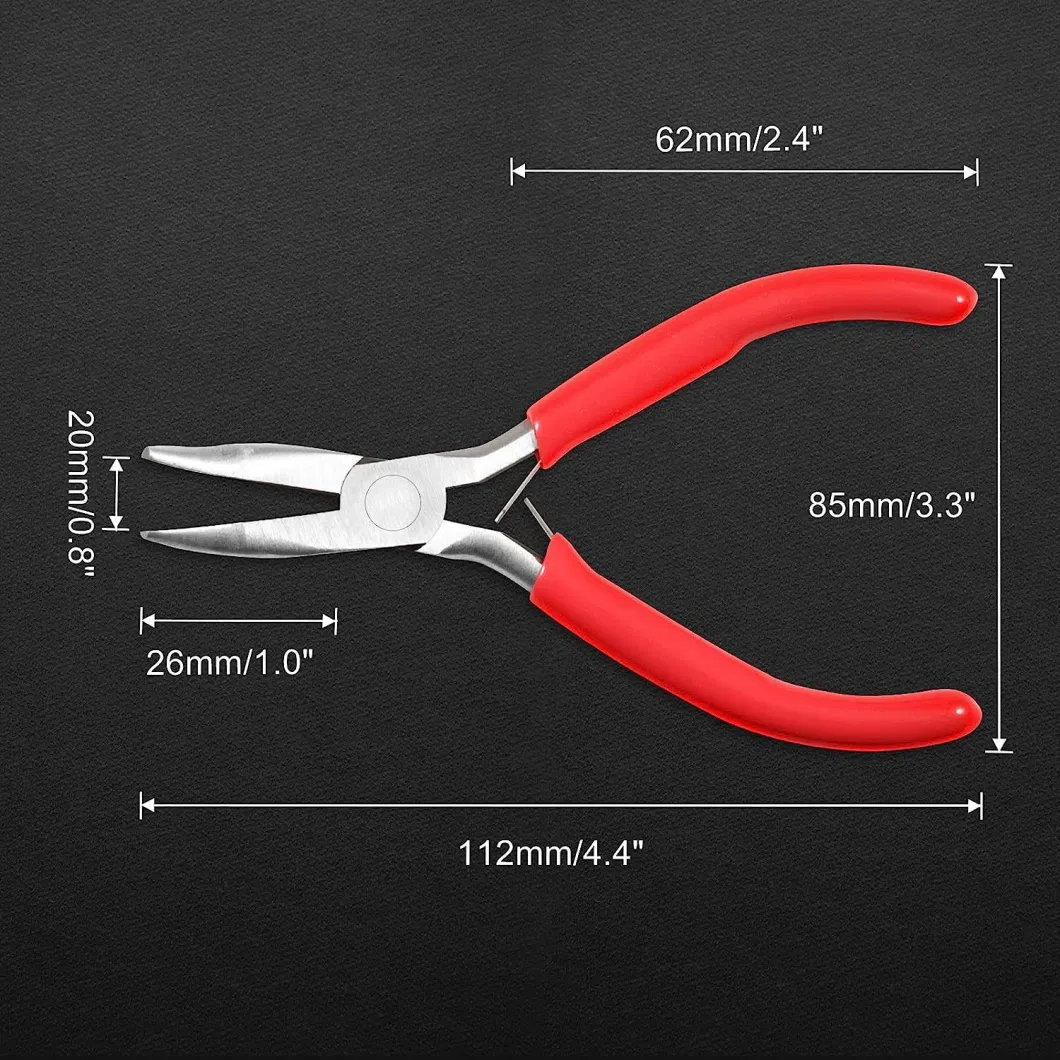 American Type 5-Inch Bent Chain Nose Pliers Jewelry Long Needle-Nose 45 Angled Pliers5