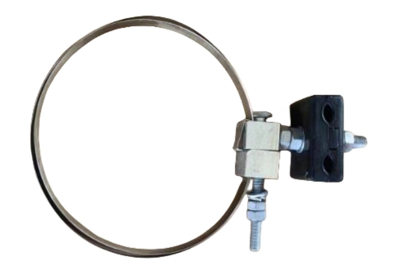 Electric Pole Fittings Metal and Rubber Down Lead Clamp