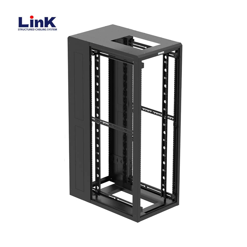 42u Enclosed Network Cabinet Server Rack with Removable Side Panels and Multiple Cable Entry Points