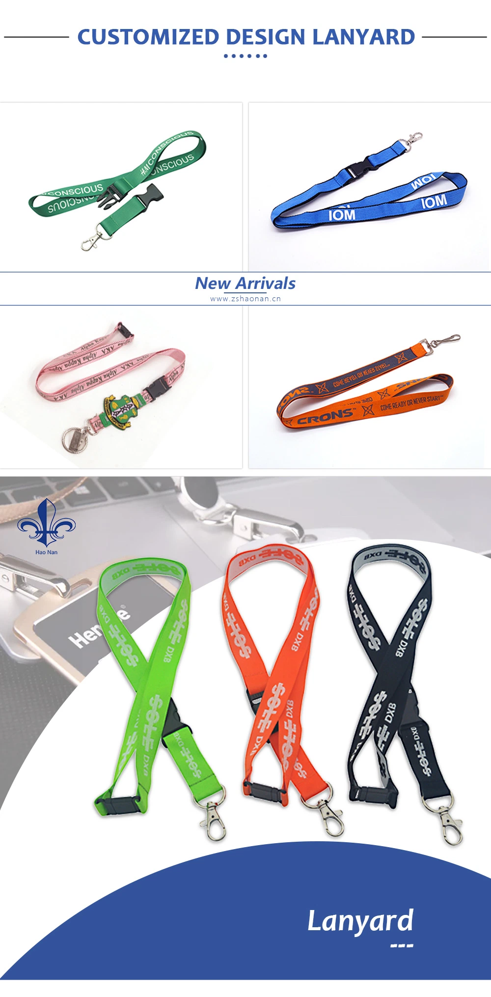 Custom Printing Polyester Lanyards with Buckle Safety Break Clip