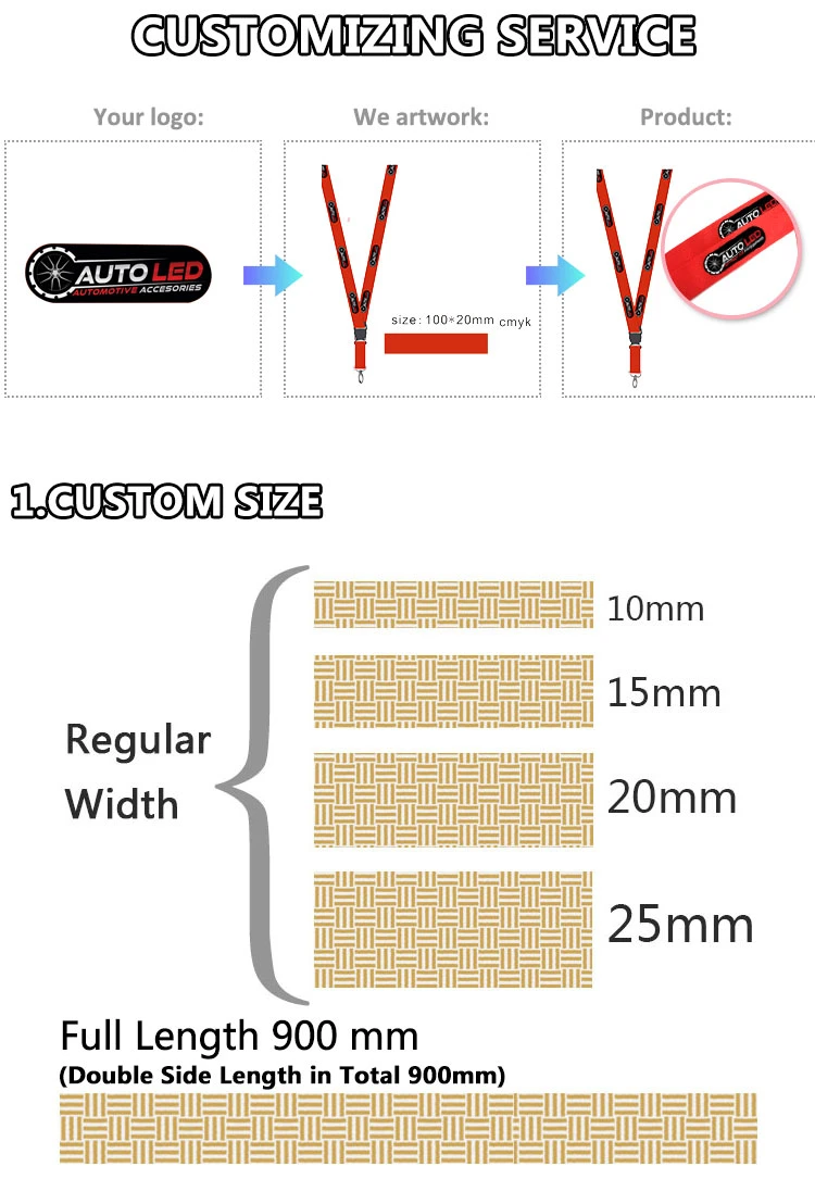 Custom Printing Office Polyester ID Card Holder Promotional Neck Strap Ribbon Wrist Mobile Phone Events Sports Safety Break Away National Flag Tubular Lanyard