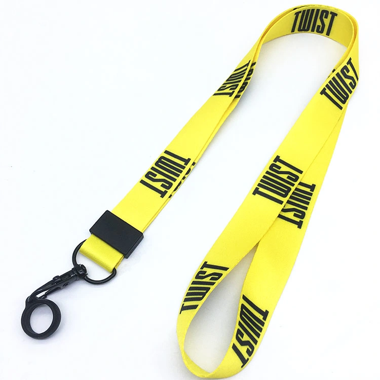 Custom Logo Lanyards Keychain High Quality Promotional Gift Items Giveaway Sets Polyester Full Color Printing Neck Strap Lanyard Pen Holder with Silicone Ring