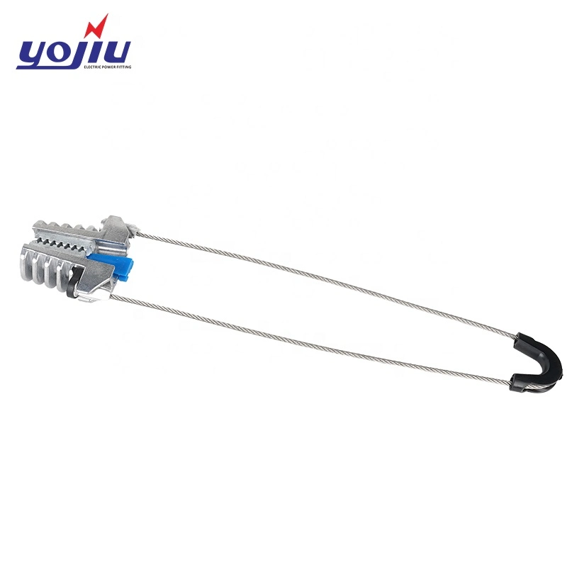 Smooth Surface Fig 8 Tension Cable Clamps with Metal Toothed Wedges Aluminium Metal for Messenger Wire