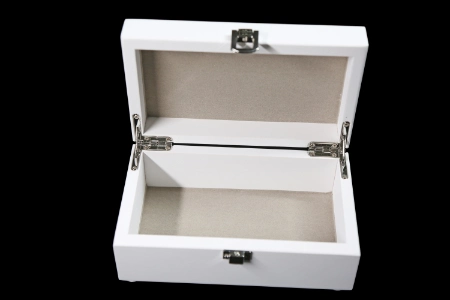 Newly Crafted Wooden Keepsake Box, White Painted Gift Packaging Boxes