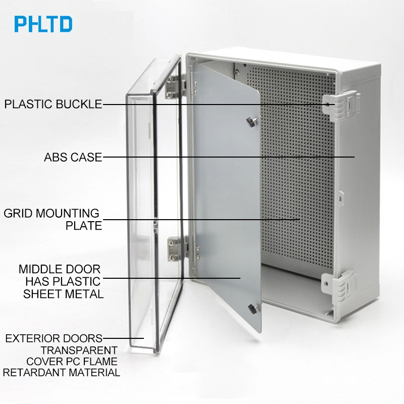 350*450*200mm Weatherproof SMC Enclosure IP66 Waterproof Fiberglass Box Clasp Lock Outdoor Cable Junction Box