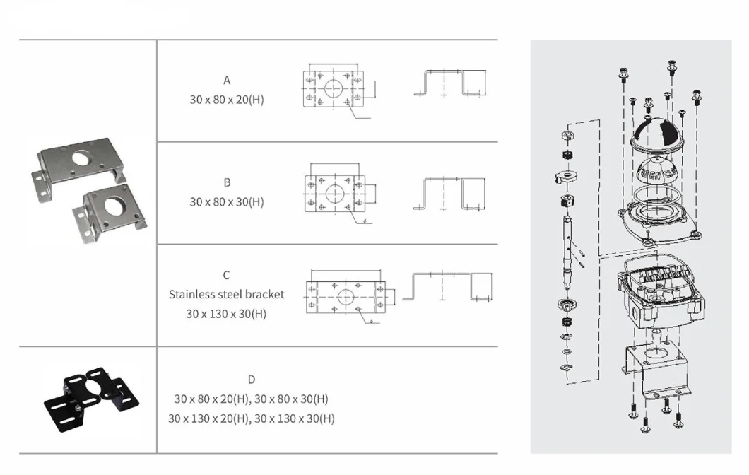 Its100 Pneumatic Actuator Weatherproof Enclosure Limit Switch Box/ Valve Monitor