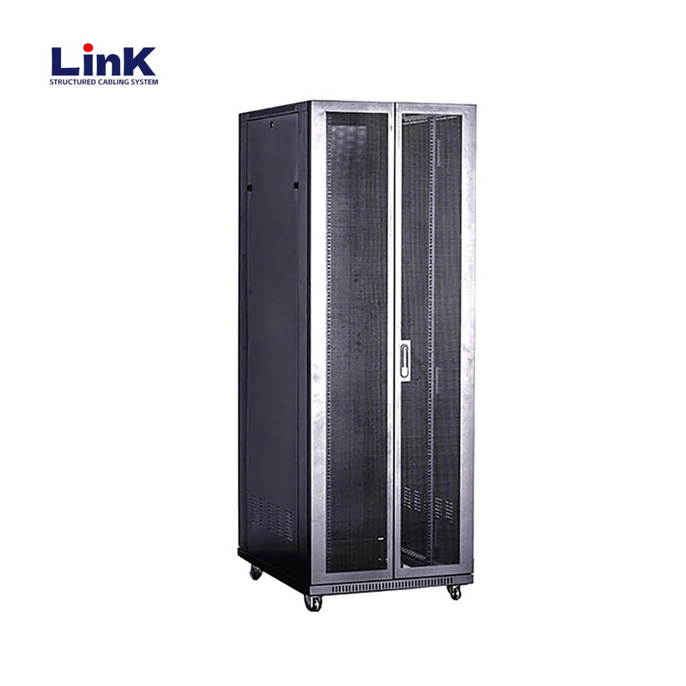 42u Enclosed Network Cabinet Server Rack with Removable Side Panels and Multiple Cable Entry Points