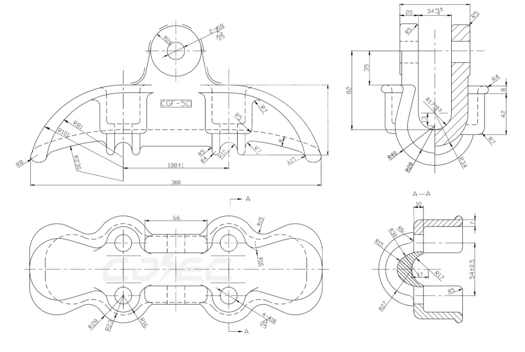 Cgu Overhead Galvanized Aluminium Alloy Strain Pole Clamp Suspension Clamp