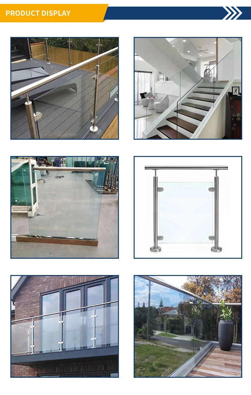 90 Corner 180 Double Round Square Tube Stainless Steel Stair Railing Handrail Post Glass Fittings