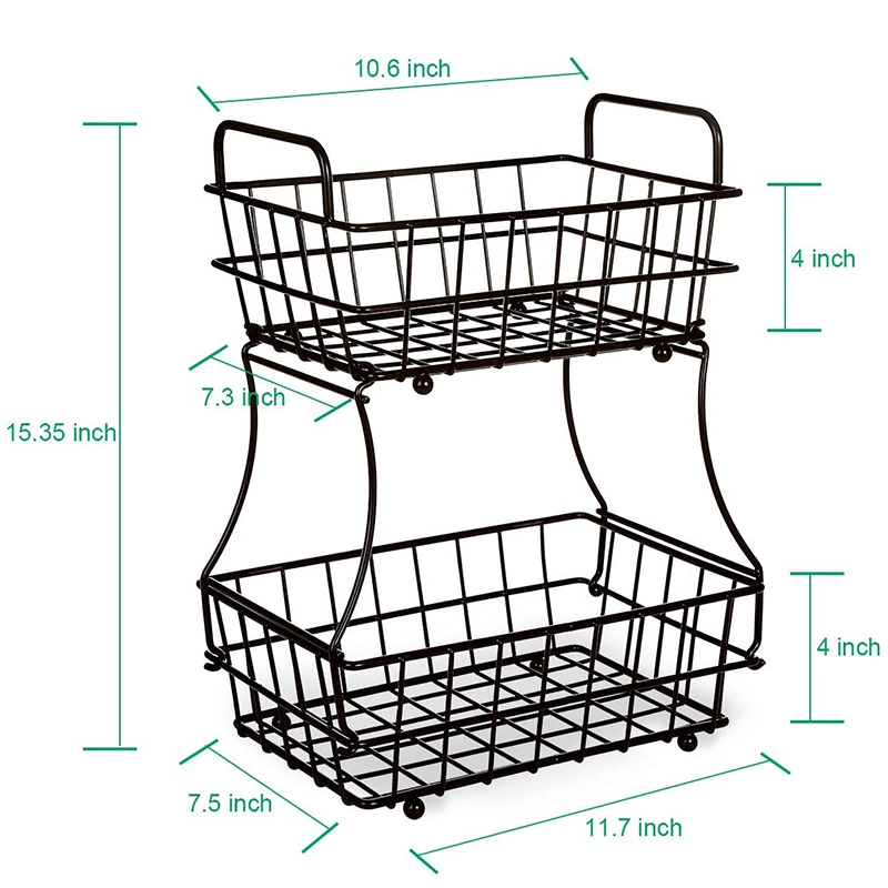Factory Cheap Price Metal Fruit Vegetable Storage Basket Iron Rack