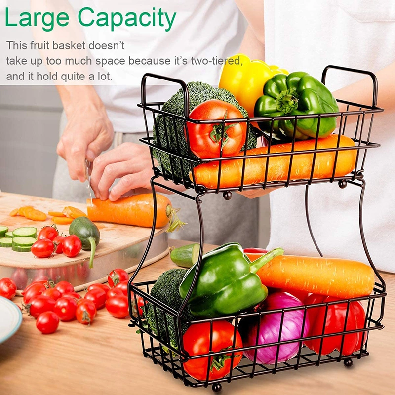 Factory Cheap Price Metal Fruit Vegetable Storage Basket Iron Rack