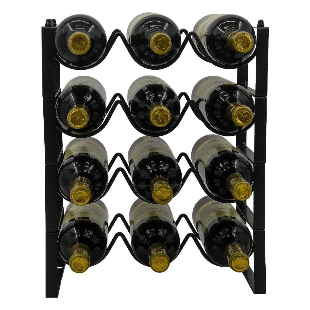 Amazon Hot Sell Carbon Steel Metal Countertop Stackable Wine Holder Storage Rack