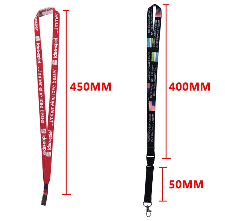 ID Card Holder Neck Strap Office Promotional Polyester Conference Worker Digital Printing Events Custom Ribbon Safety Buckle Double End Sublimation Lanyard