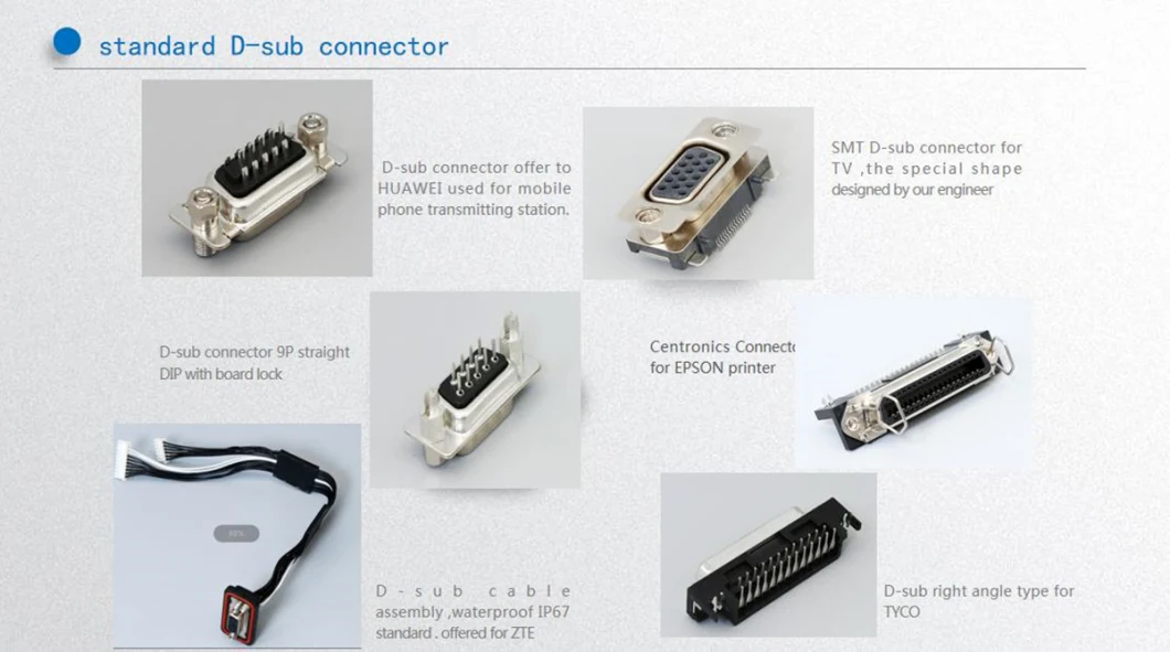 USB VGA HDMI DVI Cable Wire Harness Pin FPC Terminal Waterproof Wafer RF RJ45 D-SUB Connector Battery Holder