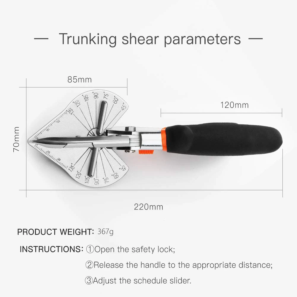 Angle Shear 45-120 Degree Hand Shear Multifunctional PVC PE Plastic Pipe Scissors