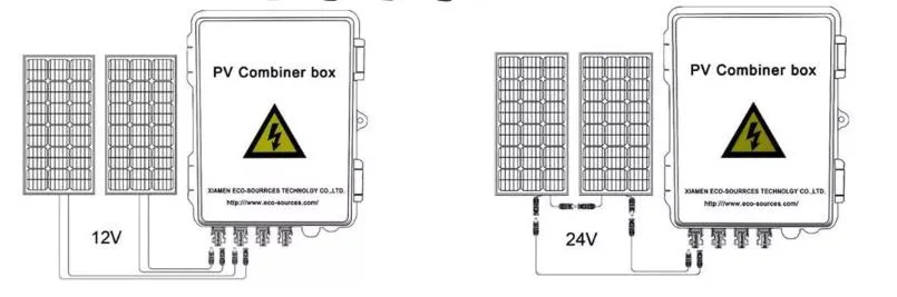 DC 500V/1000V Plastic Electrical Solar Energy Panel PV Combiner Box Junction Boxes with Solar Connector