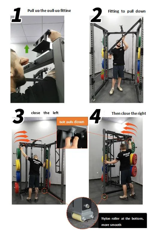 Home Body Building Cable Crossover Multifunctional Power Squat Rack with Weight Lifting Training